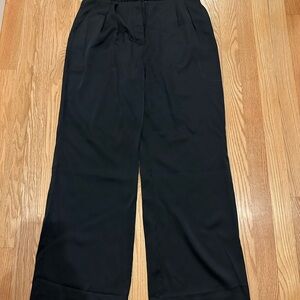 Women's Black Abercrombie and Fitch Sloane Satin Pants, size medium.